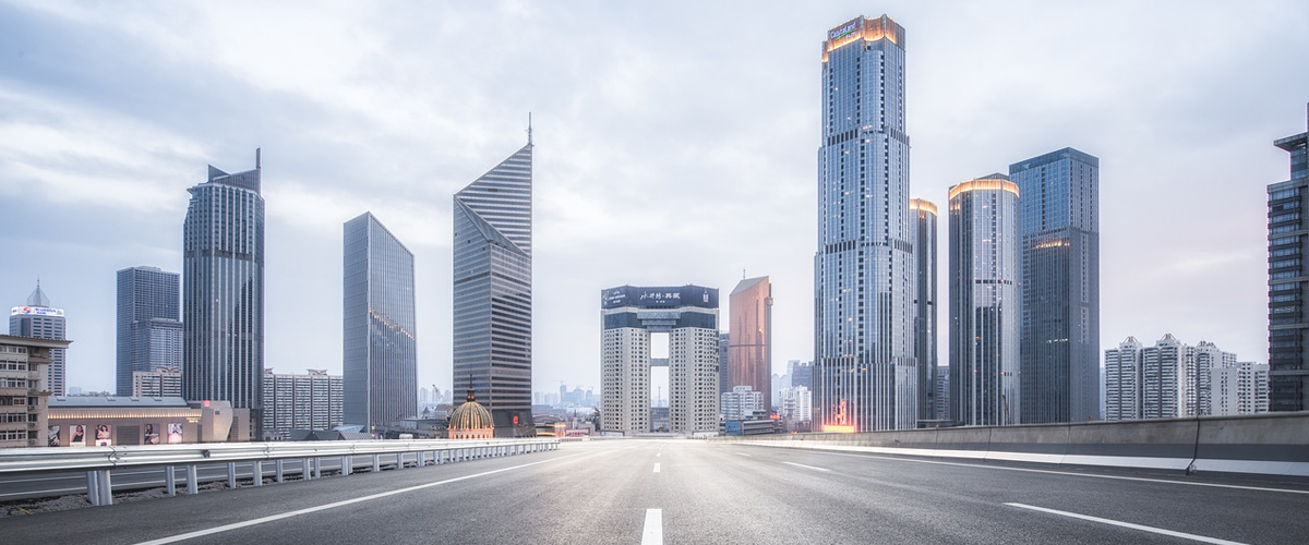 An empty highway in Shanghai